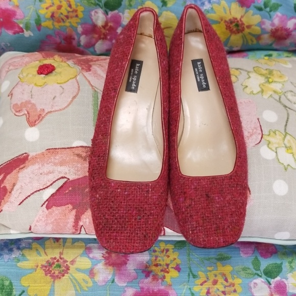Kate Spade Raspberry Tweed Flats - Picture 3 of 7